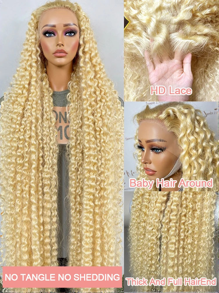 613 Blonde Deep Loose Wave HD Lace Frontal Wig – 13x4 / 13x6 Transparent Human Hair Wig