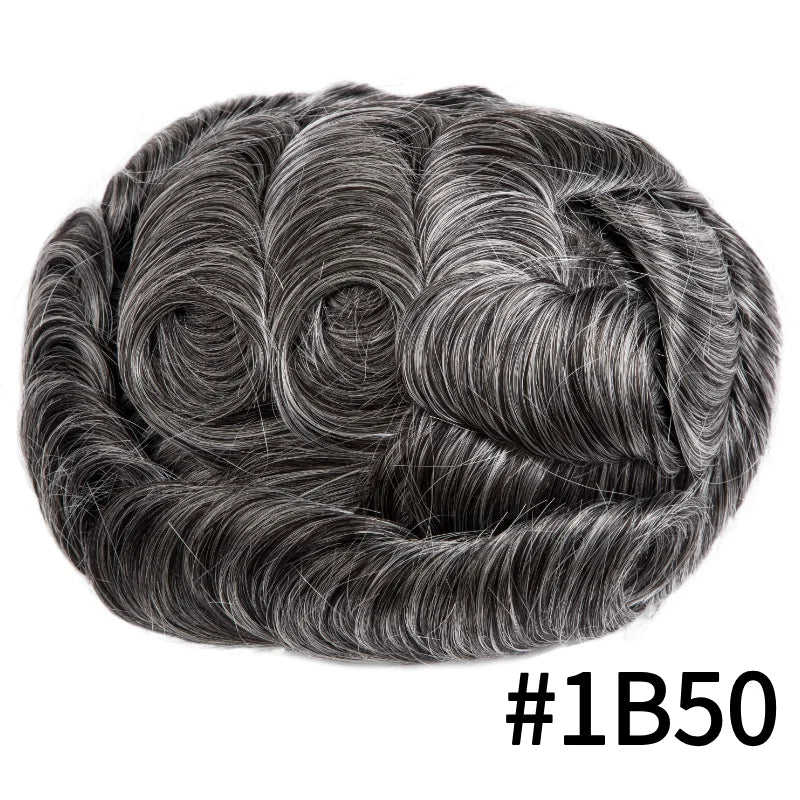 Men's Toupee Hair System | Full Thin Skin PU Base | Indian Remy Human Hair