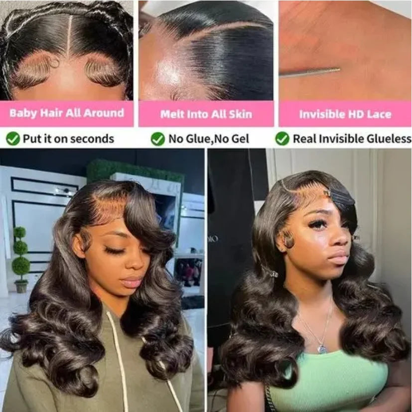 Bouncy Curly 230% Brazilian Short Bob Wig 13x4 HD Transparent Lace Front Human Hair