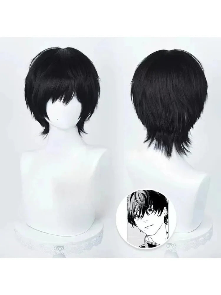 Chainsaw Man Yoshida Hirofumi Cosplay Wig – Short Black Straight Synthetic Hair