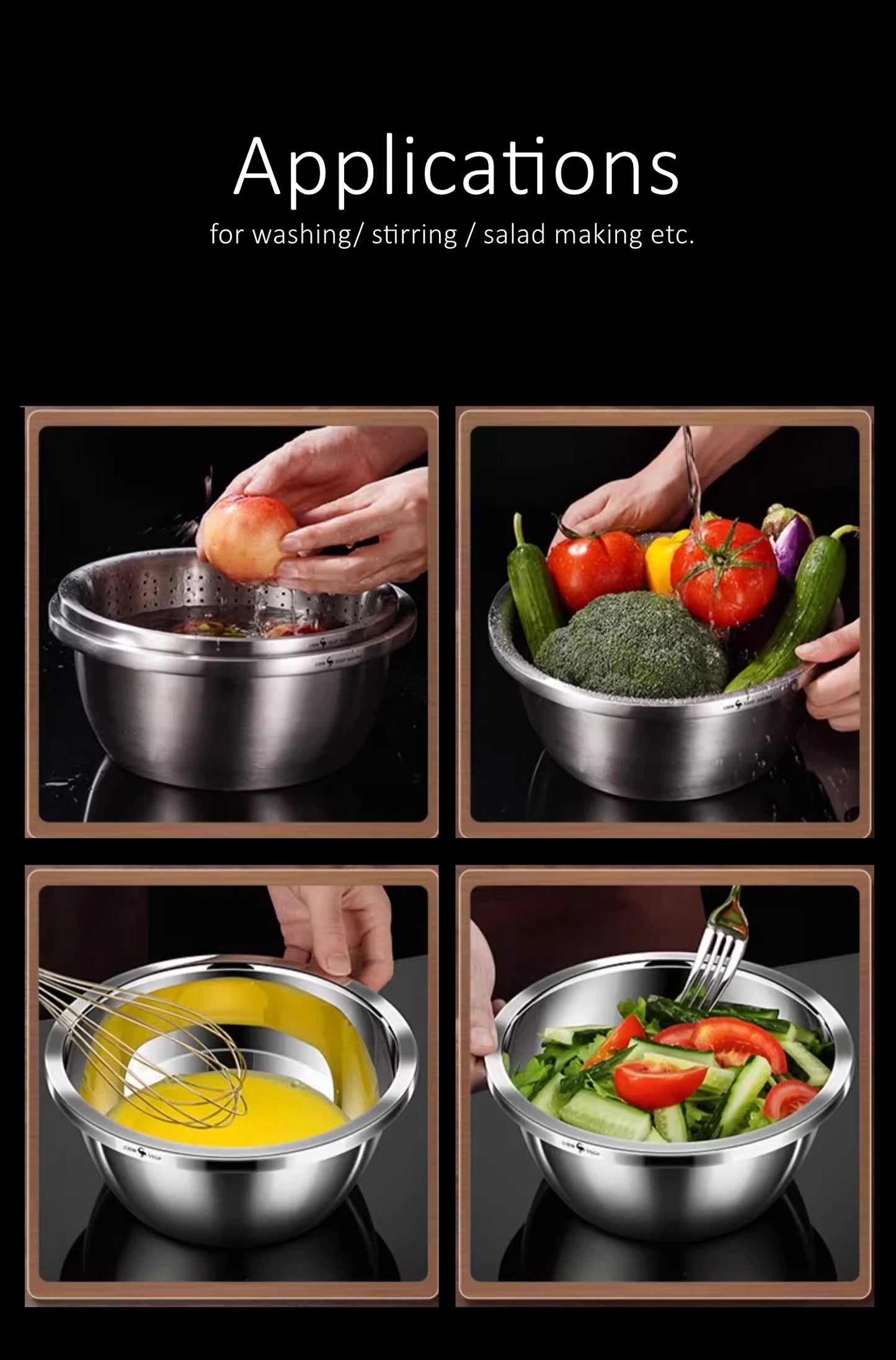 316L Stainless Steel Kitchen Bowl – Anti-Bacterial Salad & Food Washing Basin