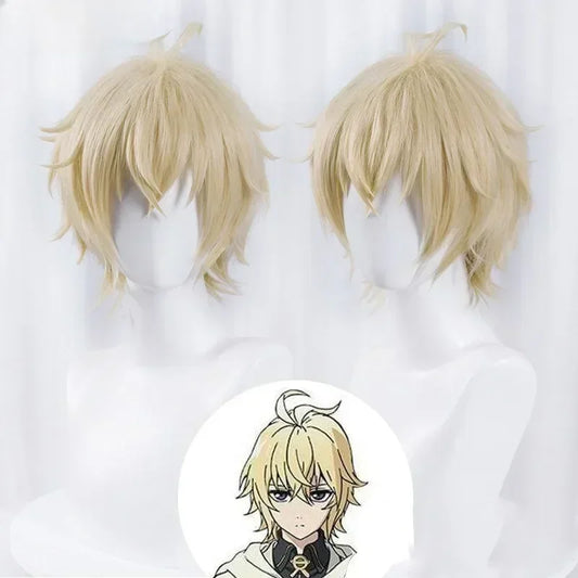 Men's Short Blonde Cosplay Wig – Heat Resistant Synthetic Full Cap Wig