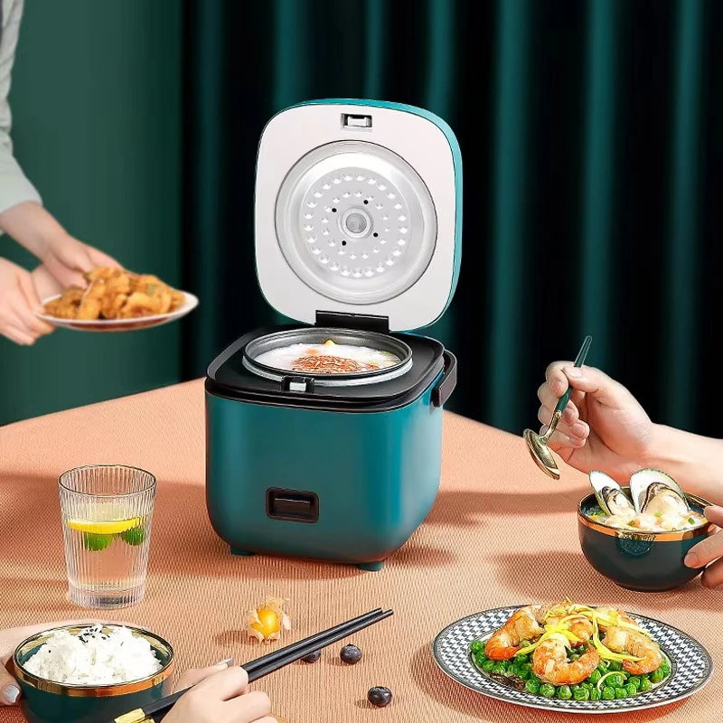 Mini Rice Cooker 1.2L – Compact Electric Steamer for 1–2 People