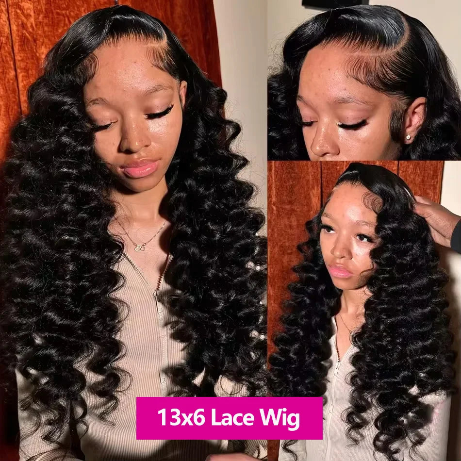 200% Density Loose Wave 13x6 HD Lace Front Wig (13x4 Option) – Brazilian Remy Human Hair, 30–40 Inch