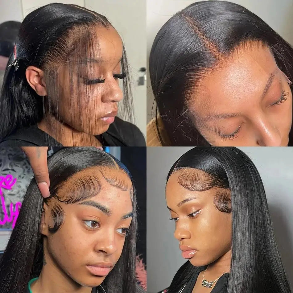Glueless Bone Straight HD Lace Front Wig – Transparent Lace (4x4 / 5x5 / 13x4 / 13x6) Brazilian Remy Human Hair