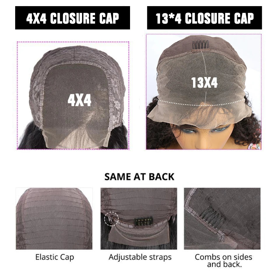 1B Natural Jerry Curly Bob 13x4 HD Lace Front Wig (Virgin Human Hair, 250% Density, 4–16")