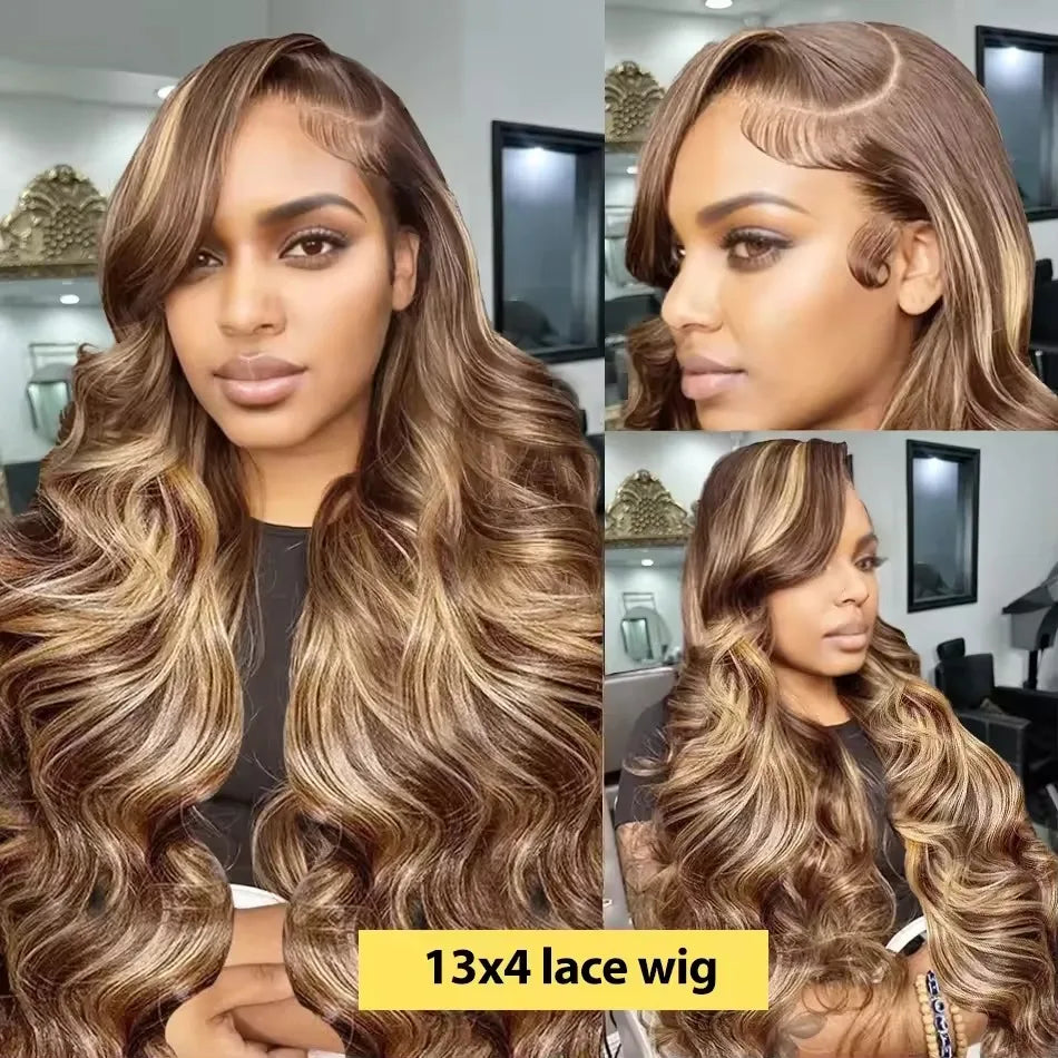 Honey Blonde Highlight HD Lace Wig | Body Wave Human Hair 13x4 / 13x6 / 4x4 / 5x5
