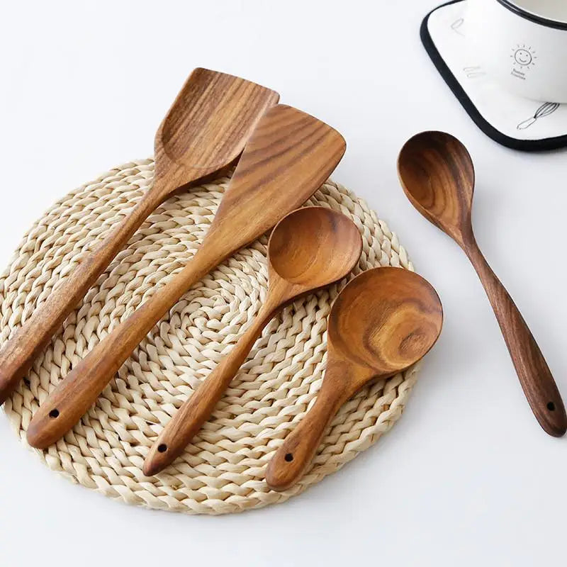 Thailand Teak Wooden Cooking Utensil Set – Spoon, Ladle & Turner