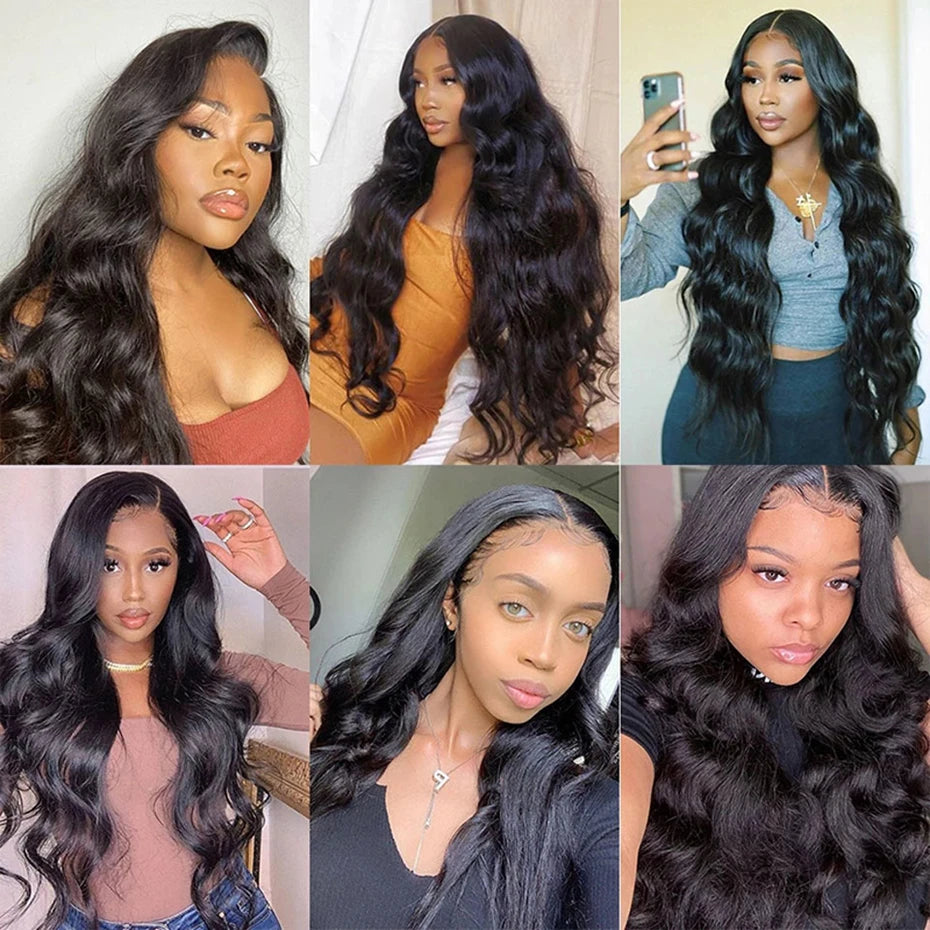 Bling Hair Body Wave 13x6 Lace Front Human Hair Wig (13x4 Option, Transparent Lace, 30–32 Inch, 180% Density)