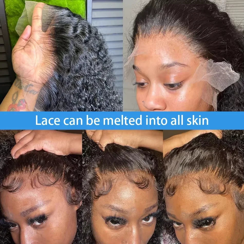 Luxexuan 200% Density Curly Bob 13x4 Lace Front Human Hair Wig (Deep Wave, Vietnamese Remy, Short 4–16 Inch)