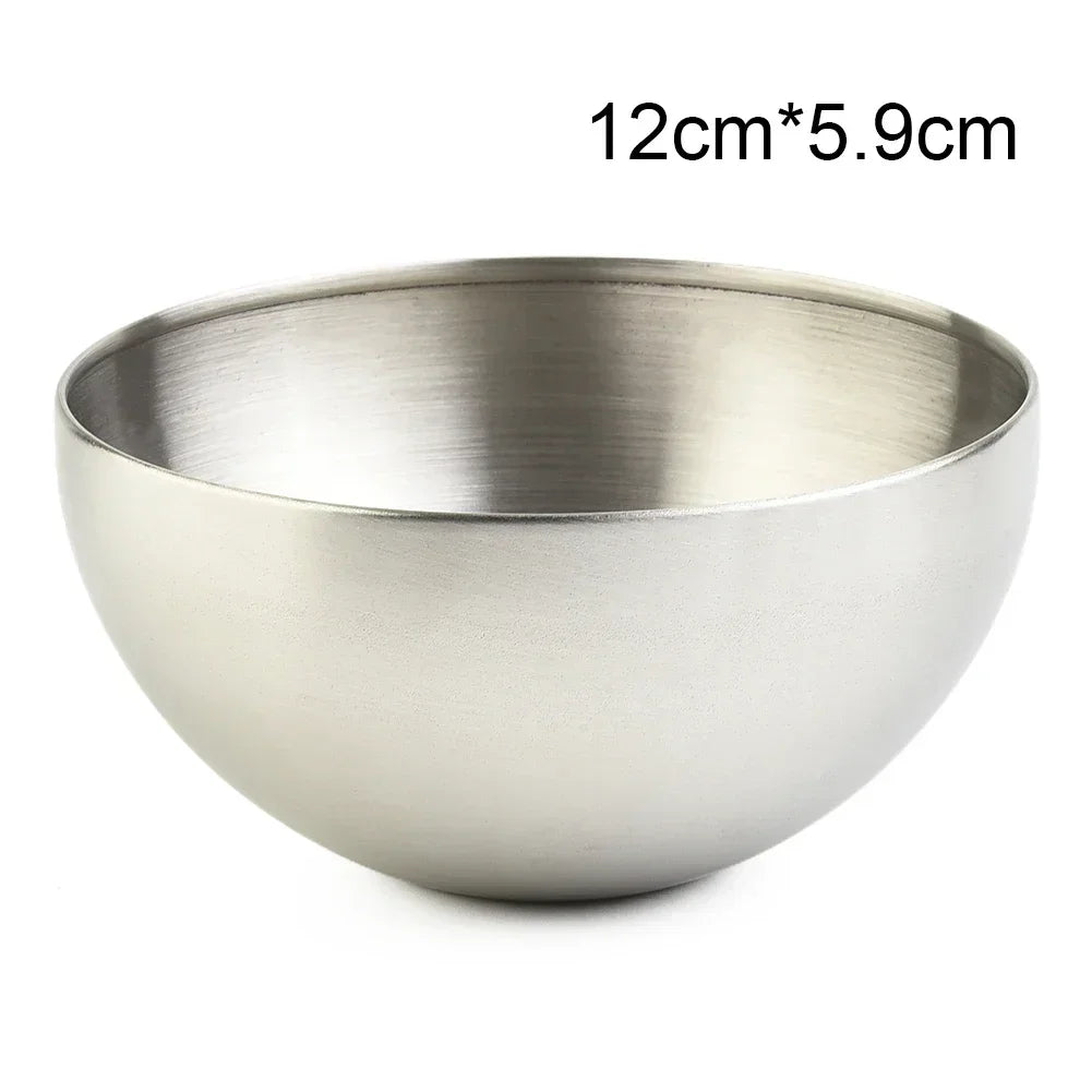 Gold & Silver Stainless Steel Bowl – Fruit, Salad & Ramen Tableware