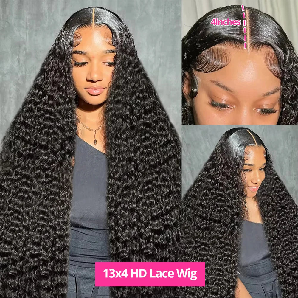 Wear & Go Water Wave Glueless Human Hair Wig 13x6 HD Lace Front – 250% Density Deep Wave
