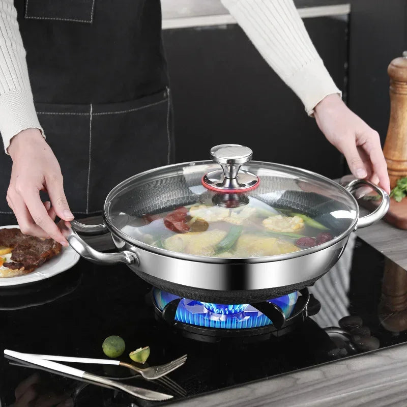 32cm 304 Stainless Steel Non-Stick Frying Pan – Induction & Gas Wok