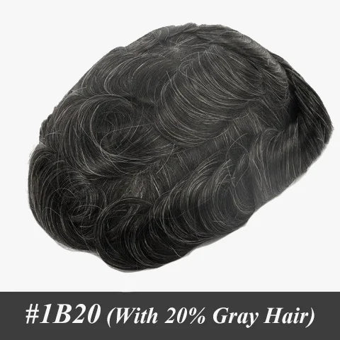 Men's Human Hair Toupee – Australia Double Layer Lace & PU Base Hair System