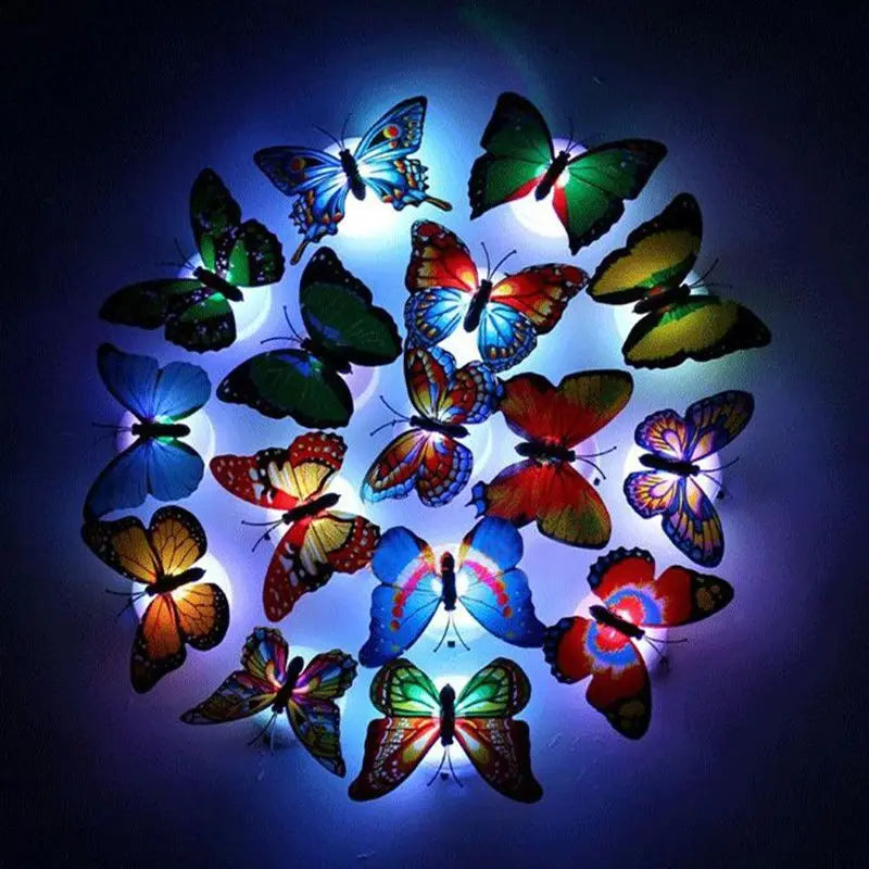 Ranpo Butterfly LED Wall Light – Colorful Glowing Stickable DIY Decoration Lamp for Bedroom, Living Room & Holidays