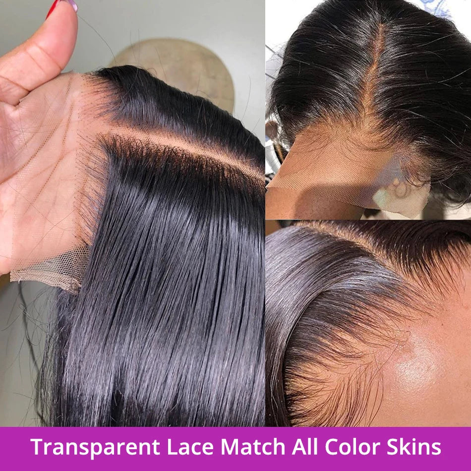 POPVIBES Bone Straight Short Bob HD Transparent Lace Front Wig (13x4/13x6) – Glueless Brazilian Remy Human Hair