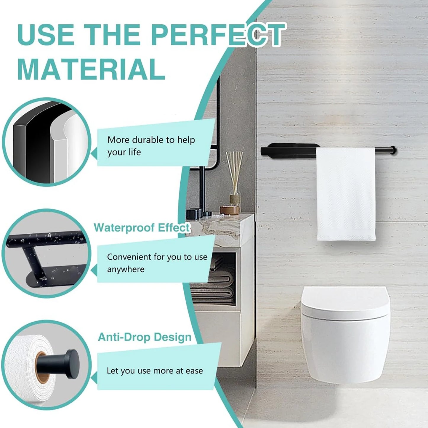 Adhesive Paper Towel Holder – Wall & Cabinet Mount Kitchen Tissue Rack for Home & Bathroom