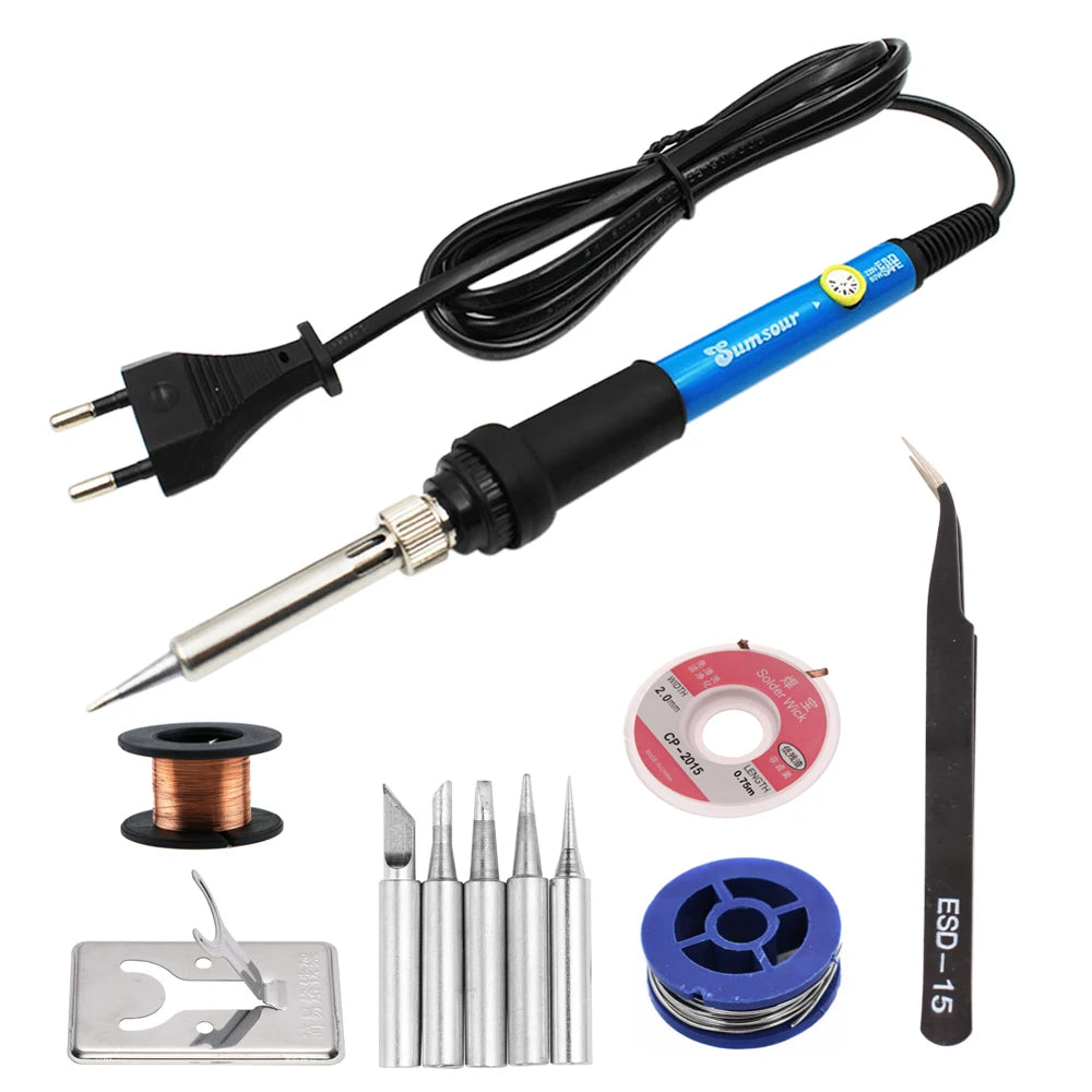 80W Electric Soldering Iron Kit – Adjustable Temperature Digital Welding Tool with Display & Multiple Tips