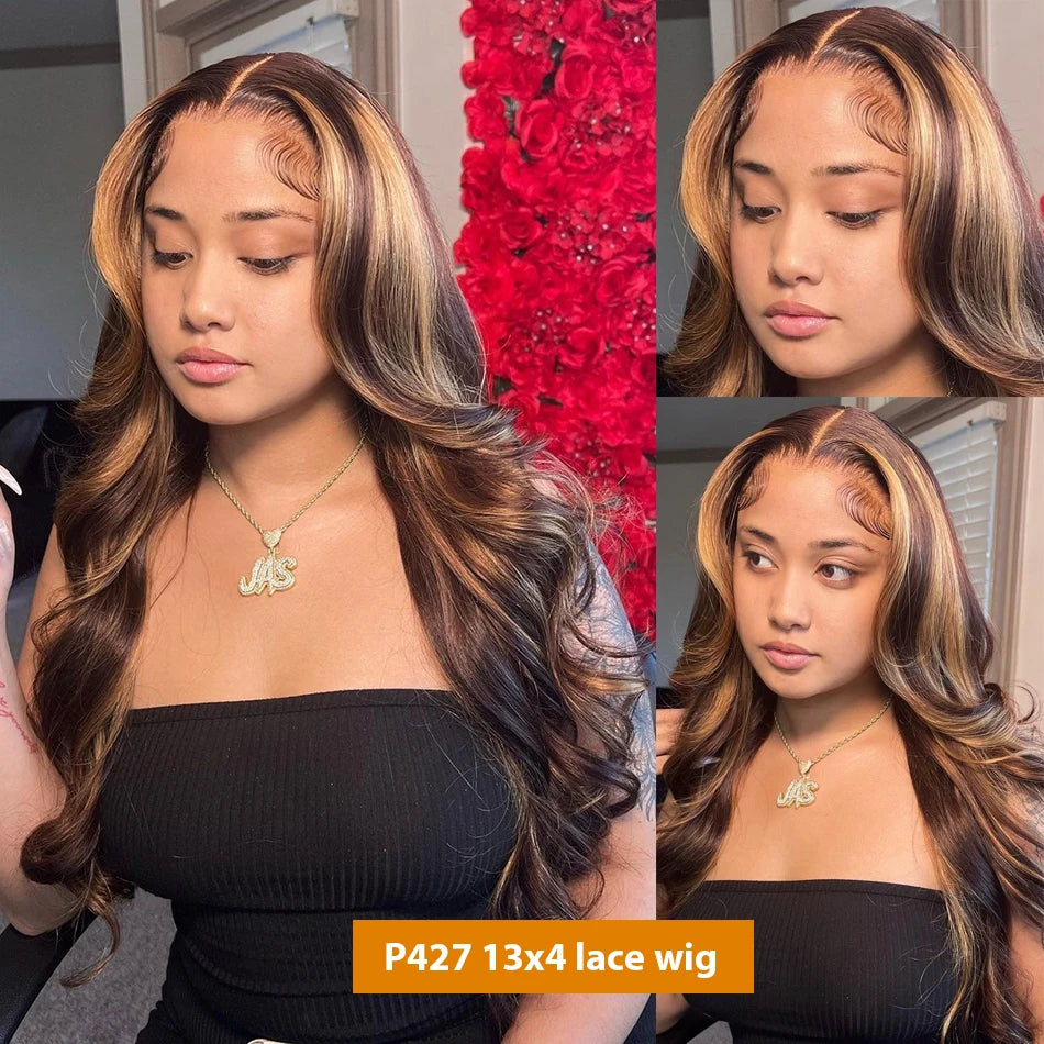 WeWave P4/27 Highlight Ombre Body Wave 13x4/13x6 HD Lace Front Wig (Brazilian Remy Human Hair)