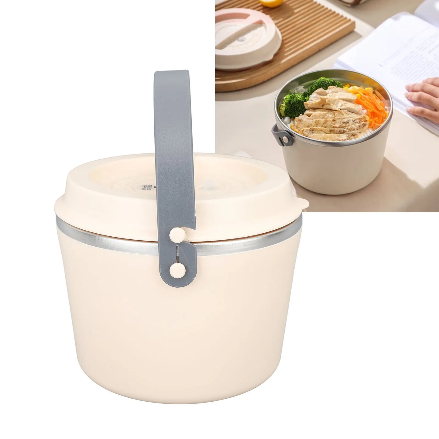 12V Portable Electric Lunch Box 1.2L Fast Heating for Travel Office Washable Food Warmer