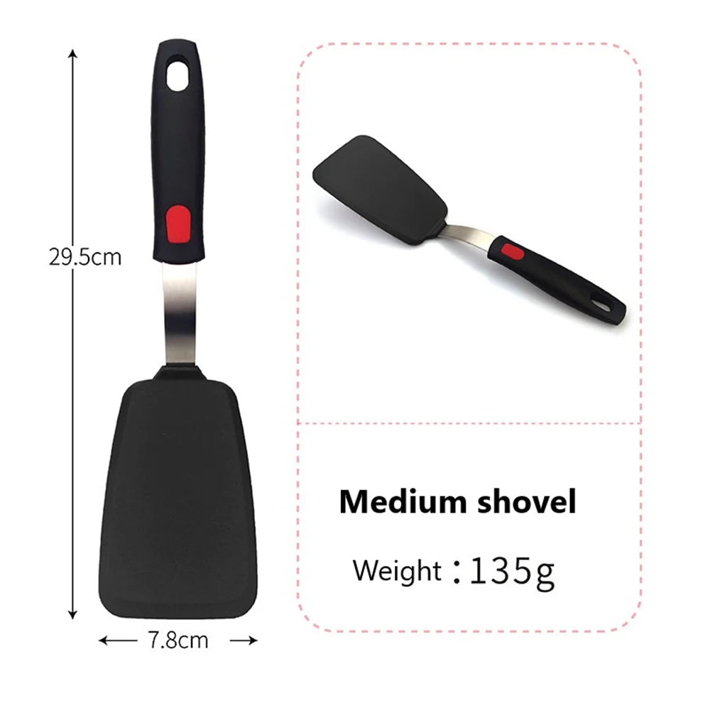 High-Temperature Silicone Spatula – Non-Stick Frying Turner with Spring Steel Core