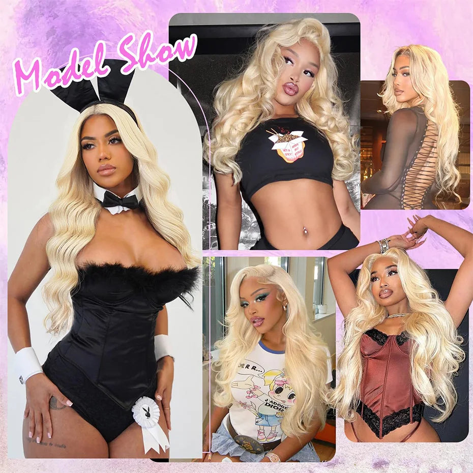 613 Blonde Body Wave Lace Frontal Wig – 13x4 / 13x6 / 360 HD Lace, 200/250/300 Density