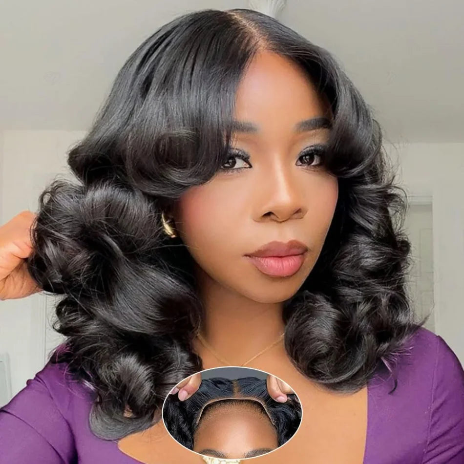 Frolo Bob Wig 5x5 HD Lace Closure Short Glueless Body Wave Human Hair Wig (220 Density, Brazilian Remy, 8–16 Inch)