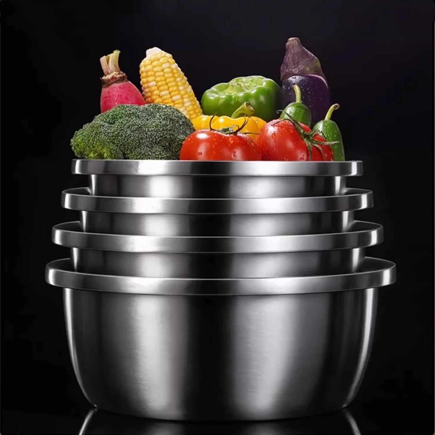 316L Stainless Steel Kitchen Bowl – Anti-Bacterial Salad & Food Washing Basin