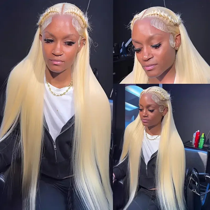 250% Density 613 Blonde Straight HD Lace Front Wig 13x6 Transparent Lace Brazilian Human Hair