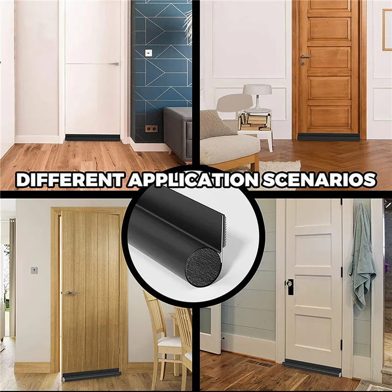 Adjustable Door Bottom Seal Strip | PU Leather Weather Blocker & Draft Stopper – Anti-Cold Gap Protector