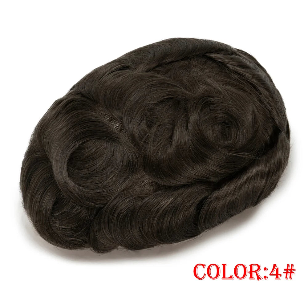 Men's Toupee Hair System | Natural Hairline Indian Human Hair | 0.1mm Thin PU Skin Base