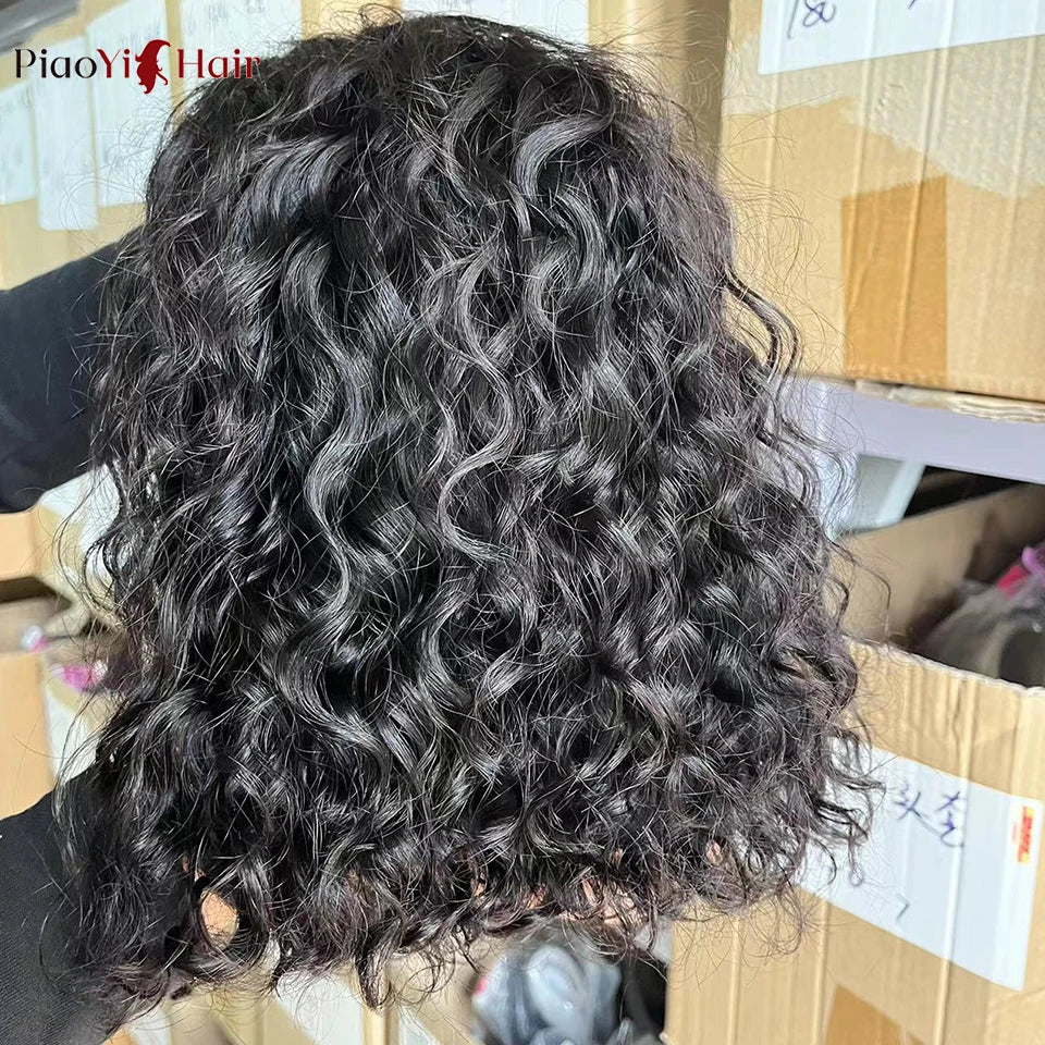 Water Wave Bob Wig | 100% Brazilian Remy Human Hair | 4x4 Lace | Glueless | 10-16 Inch | 200 Density