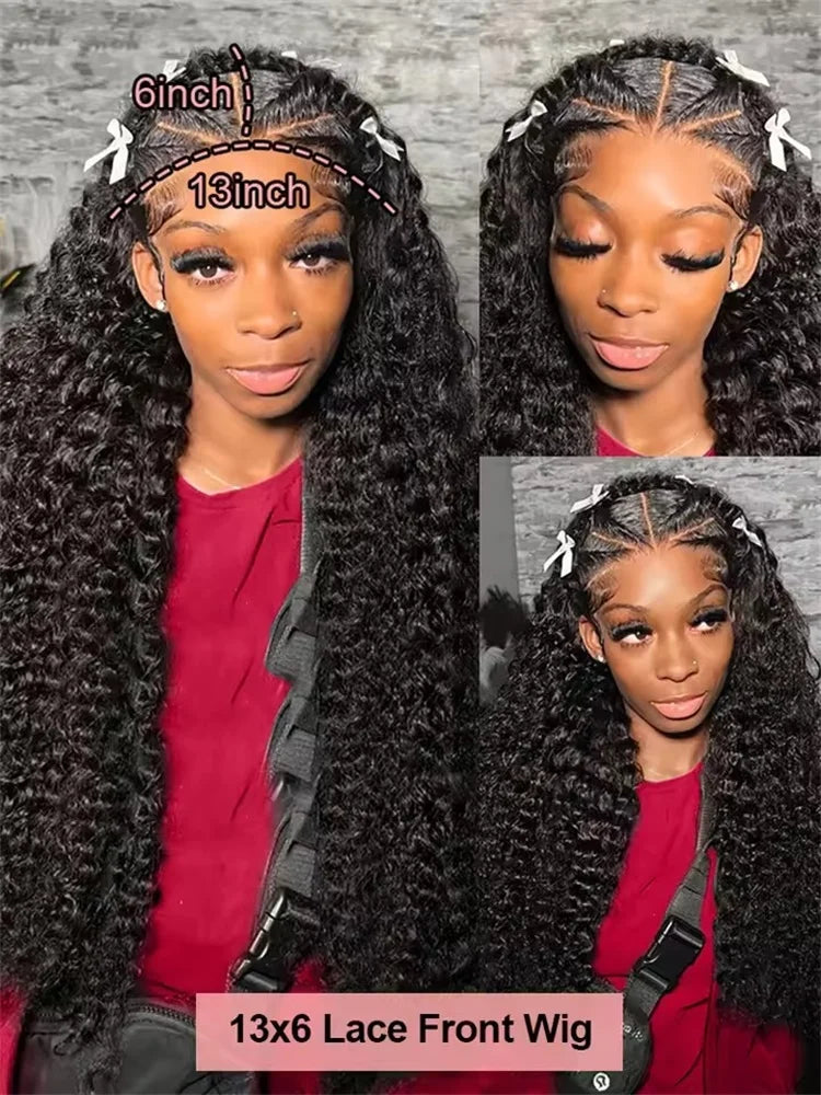 7x5 Wear & Go Glueless Deep Wave HD Lace Wig (13x6 / 13x4) – Brazilian Remy Human Hair, 300% Density (30–40")