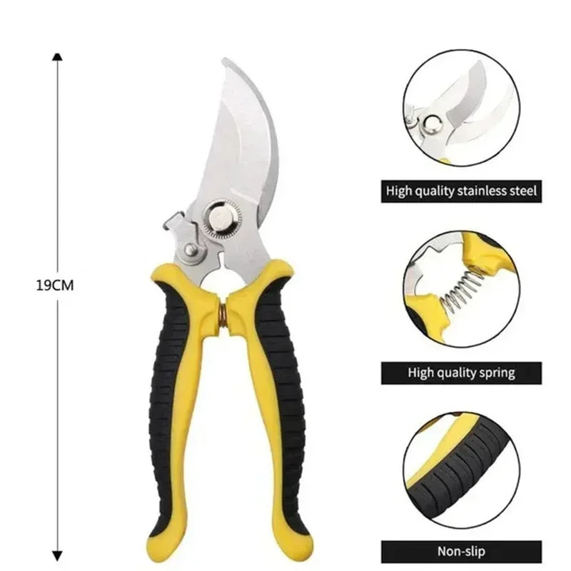 Professional Garden Pruning Shears – Sharp Stainless Steel Bypass Scissors for Plants & Flowers