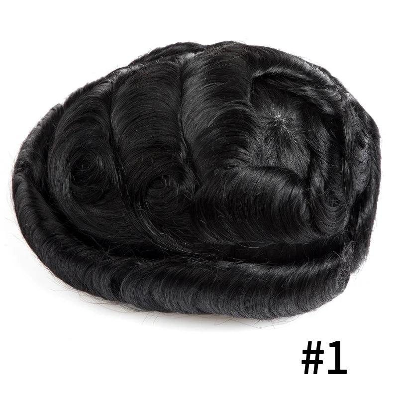 Men's Toupee Hair System | Full Thin Skin PU Base | Indian Remy Human Hair