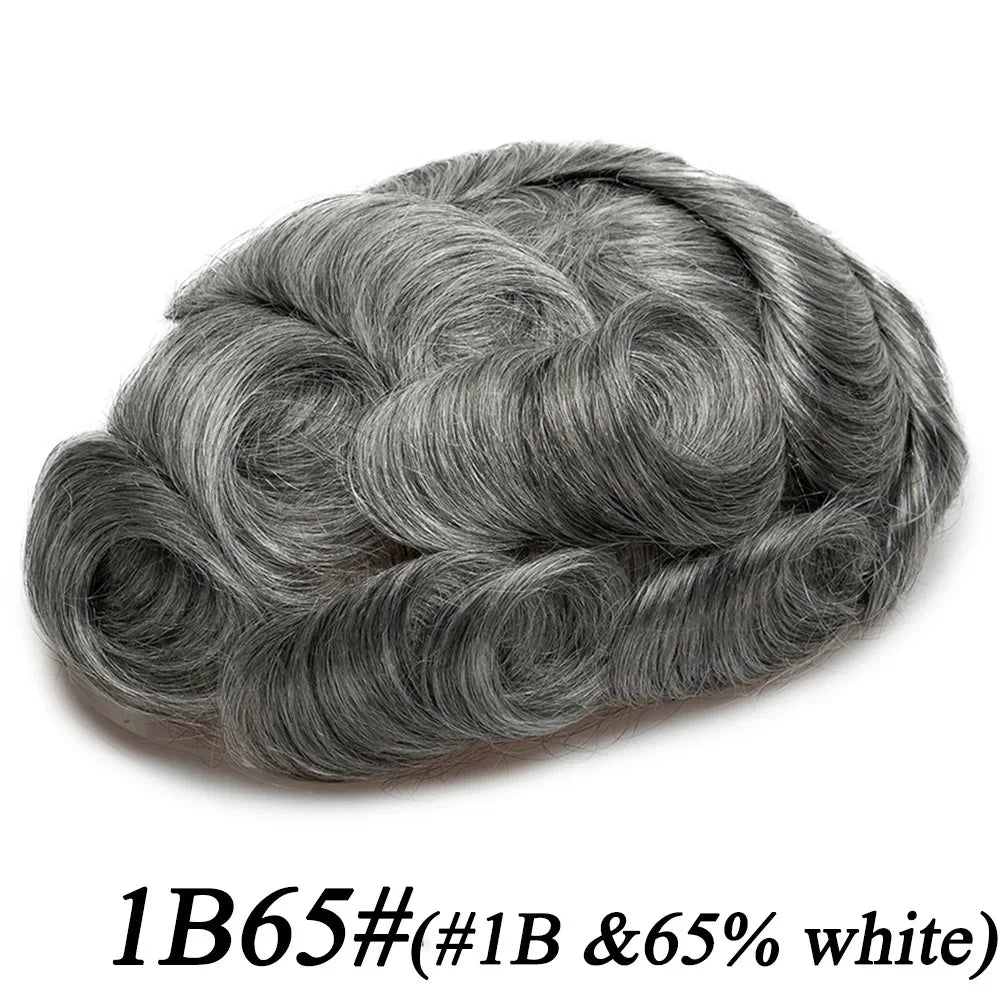 Men's Human Hair Toupee – Hollywood Skin & Lace Base, 6x8 / 7x9 / 8x10