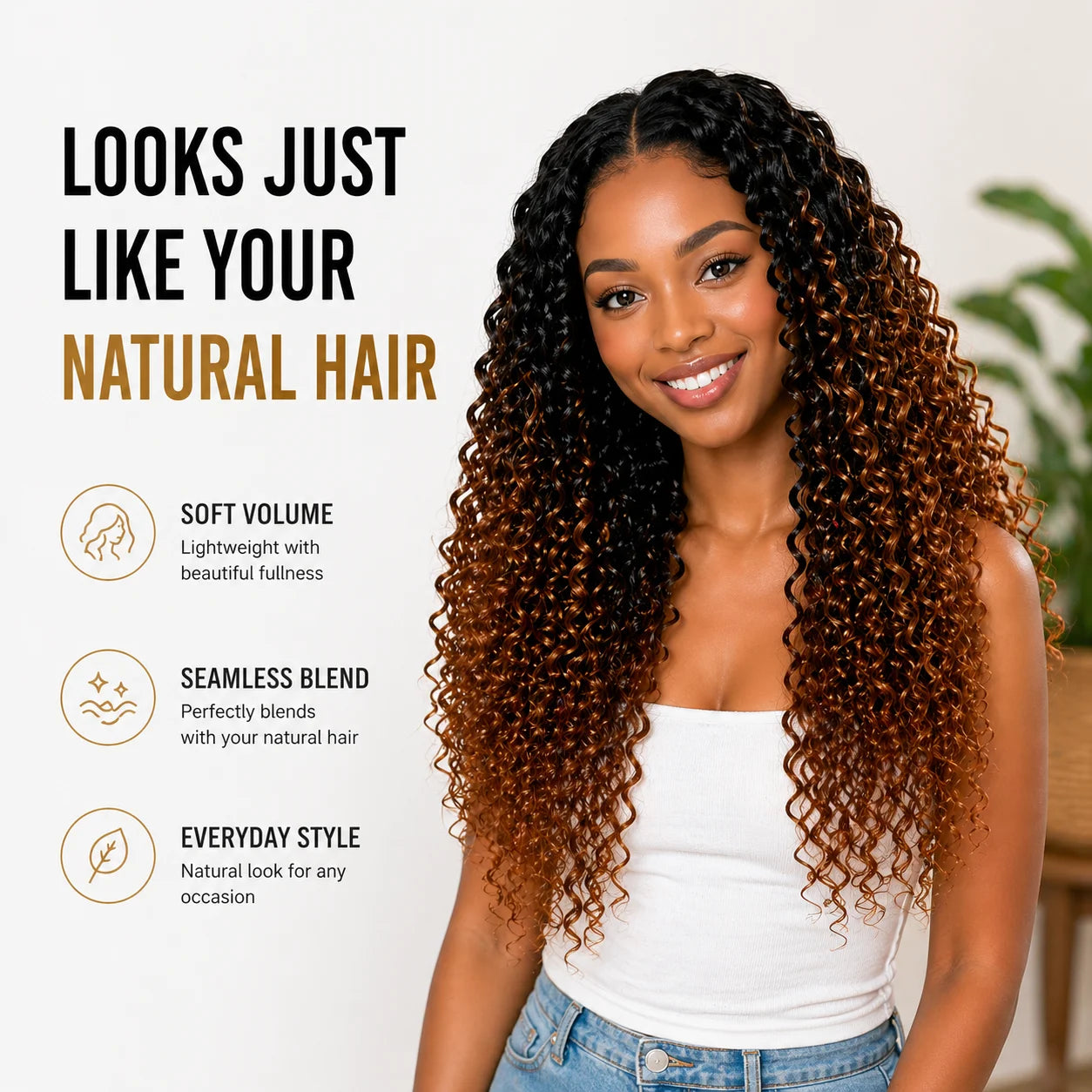 T1B/30 Kinky Curly Crochet Hair Extensions – Virgin Human Hair Knotless Pre-Separated Miracle Knot Braids