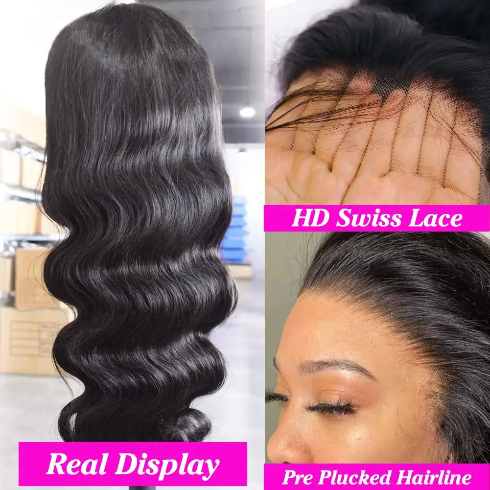 13x4 & 13x6 Body Wave HD Transparent Lace Front Human Hair Wig – Brazilian Remy Glueless Wig