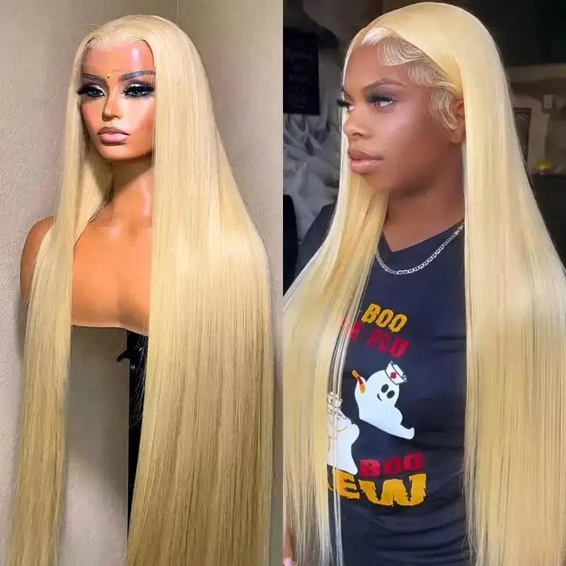 250% Density 613 Blonde Straight HD Lace Front Wig 13x6 Transparent Lace Brazilian Human Hair