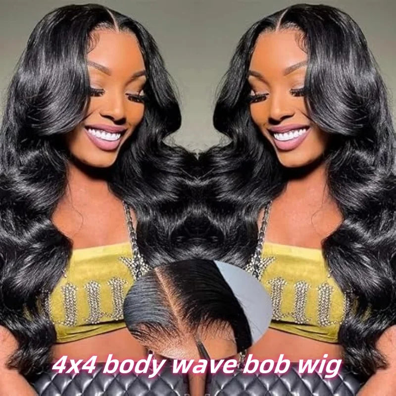 Frolo Bob Wig 5x5 HD Lace Closure Short Glueless Body Wave Human Hair Wig (220 Density, Brazilian Remy, 8–16 Inch)