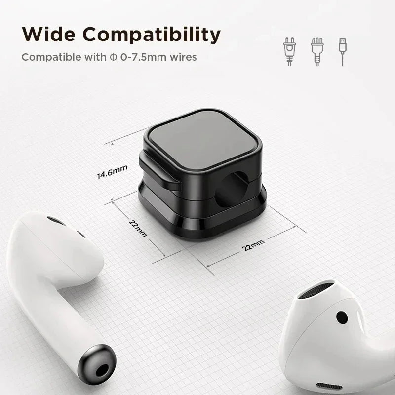 Magnetic Cable Organizer – Adhesive Wire Clip Holder for Home & Office Desk Management