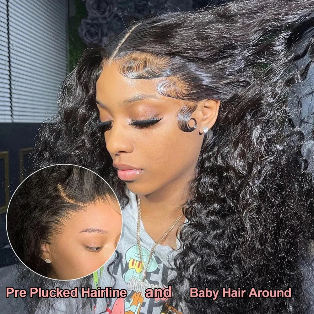 300% Density Water Wave Glueless 13x6 HD Lace Front Human Hair Wig | Deep Wave Wear & Go