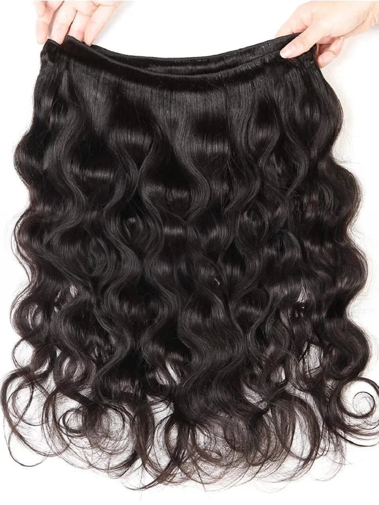 10A Brazilian Raw Body Wave Hair Bundles (30–40 Inch, Double Weft, 1/3/4 Bundles)
