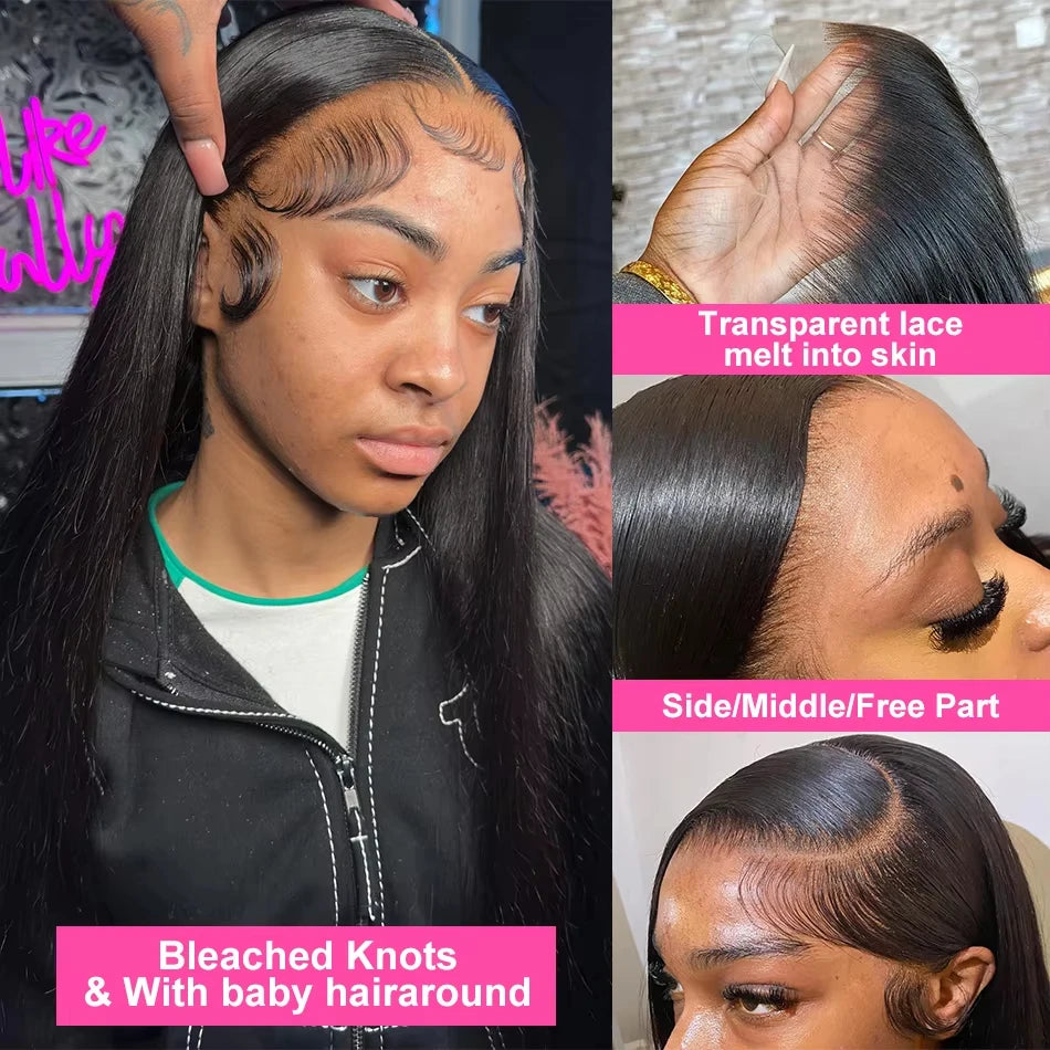 250% Density 13x6 Bone Straight HD Lace Front Wig (40–50") Virgin Brazilian Human Hair