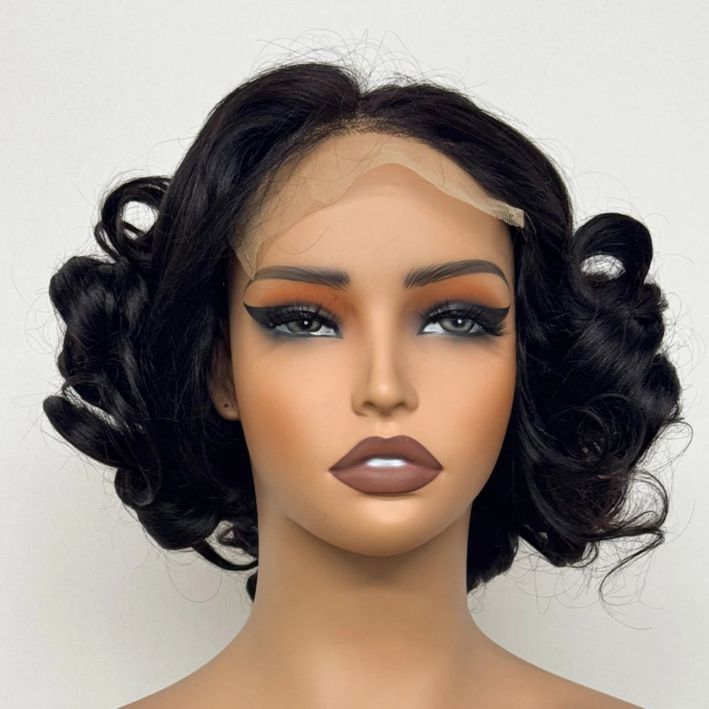 250% Density 5x5 Lace Closure Short Loose Bouncy Wig – 100% Virgin Vietnamese Human Hair (4–16 inch)