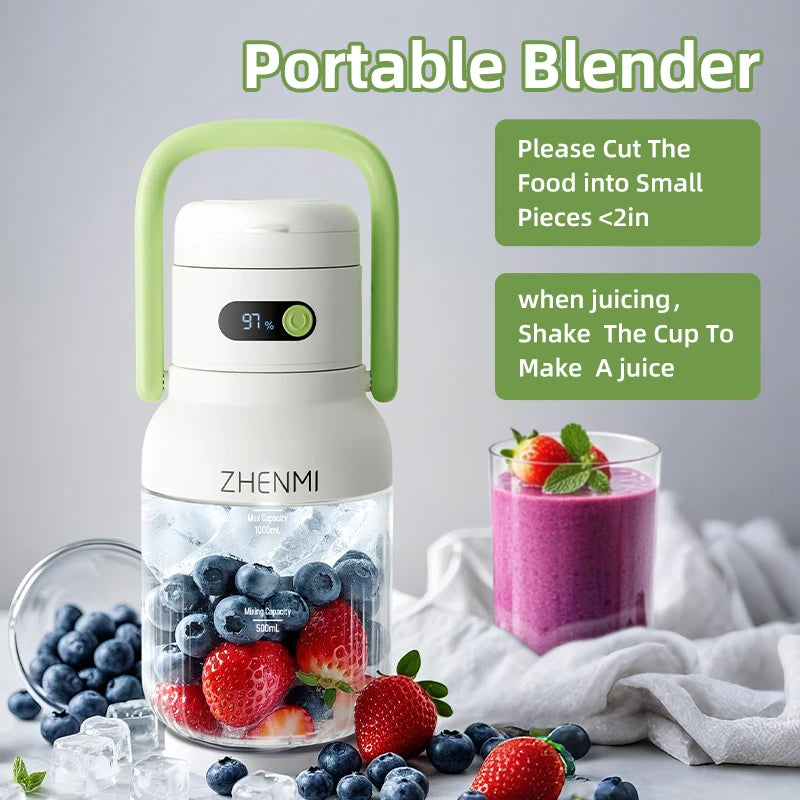 Portable Juicer 33oz – USB-C Rechargeable Fruit & Vegetable Juice Maker, Easy to Clean
