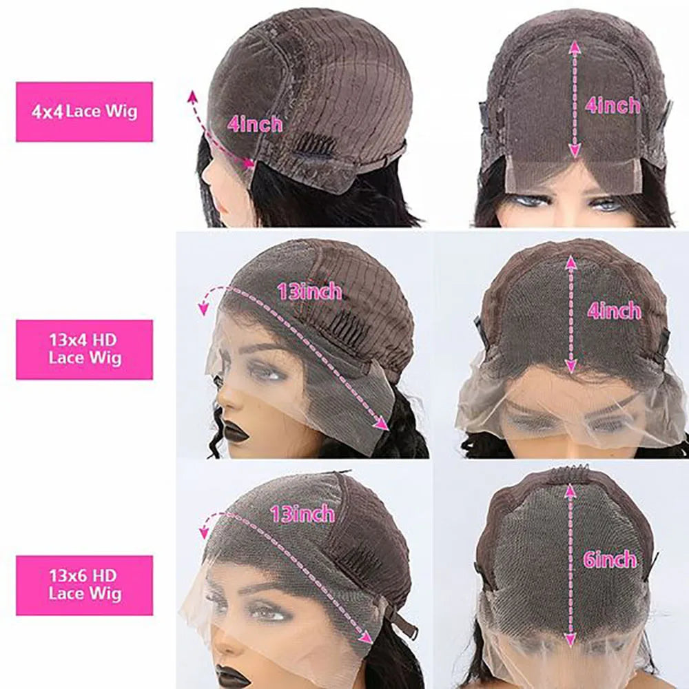 13x4 & 13x6 Body Wave HD Transparent Lace Front Human Hair Wig – Brazilian Remy Glueless Wig