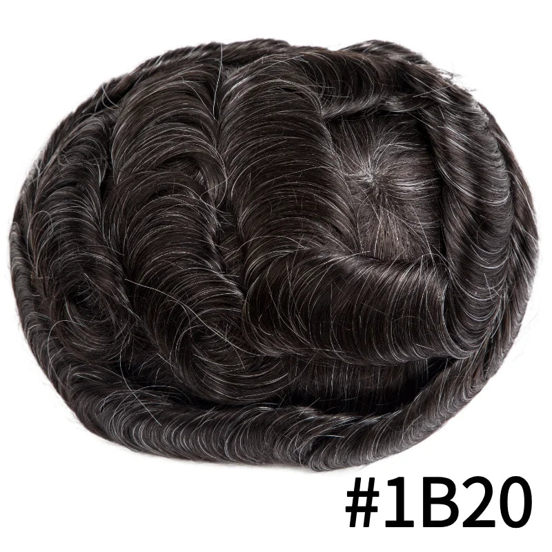 Men's Toupee Hair System | Full Thin Skin PU Base | Indian Remy Human Hair