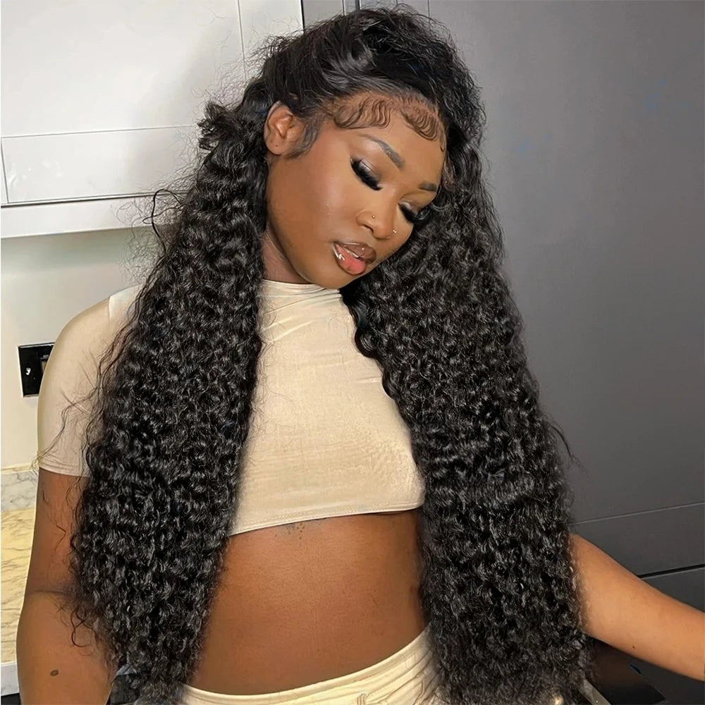 40 & 46 Inch Water Wave Deep Wave Lace Front Wig – 13x6 HD Lace, 7x5 Glueless, 300% Density