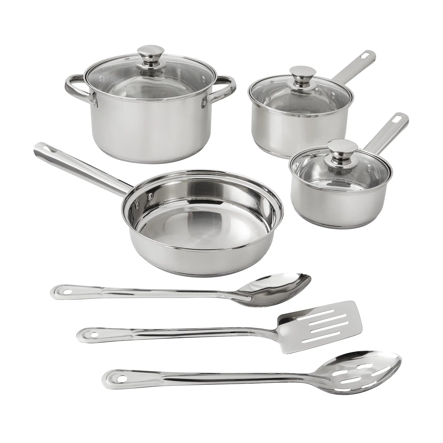 10-Piece Stainless Steel Nonstick Cookware Set – Durable & Stylish for Everyday Cooking